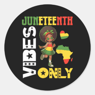 Adesivo Menina Afro-Americana Dançando Vibes de Juneteenth