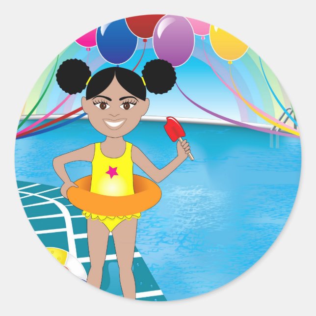 Adesivo Menina Afro com Picolé (Frente)