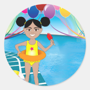Adesivo Menina Afro com Picolé