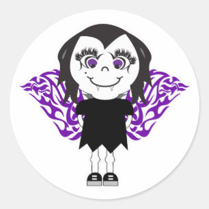 Adesivo Menina Anjo Vampira Asas Tribais