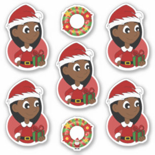 Adesivo Menina bonita com cabelos longos e pretos, tira-lh