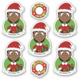 Adesivo Menina bonita com rua de cartoon preto de cabelos 