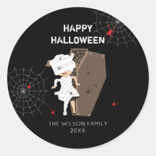 Adesivo Menina Bonita Mamã Coffin Halloween Família e An