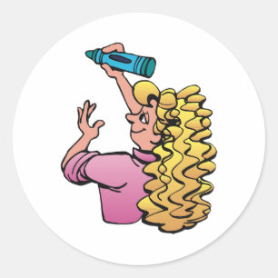 Adesivo Menina Brincalhona com Lápis de Cor