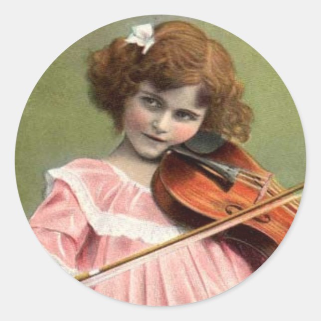 Adesivo Menina Brincando Com Violino Vinheira (Frente)