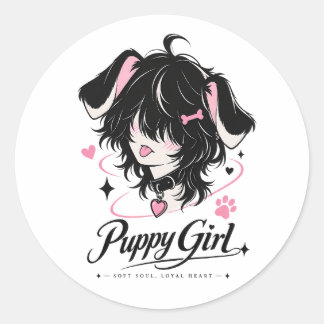 Adesivo Menina Cachorro Anime Fofa Alma Macia