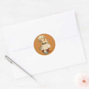 Adesivo Menina Carrando Vinhetas de Maçã