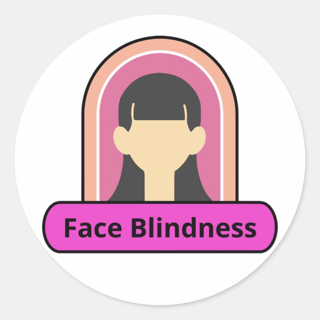 Adesivo menina cegueira facial - rosa e branca (Frente)