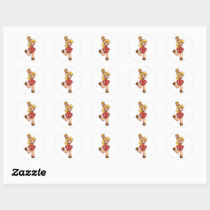 Adesivo Menina Chibi Fofa Cabelo Batata Frita Personagem d
