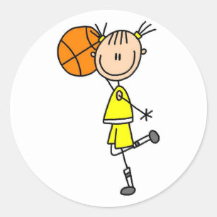 Adesivo Menina Com Camisetas de Basquete e Presentes