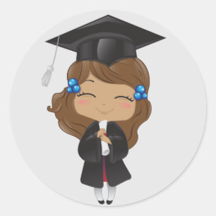 Adesivo Menina da graduação no preto