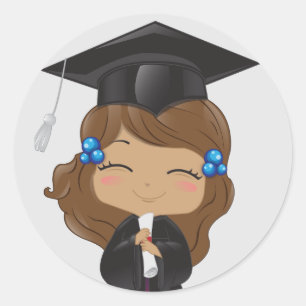 Adesivo Menina da graduação no preto