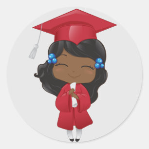 Adesivo Menina da graduação no vermelho
