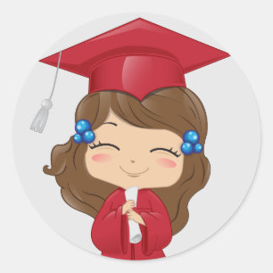 Adesivo Menina da graduação no vermelho