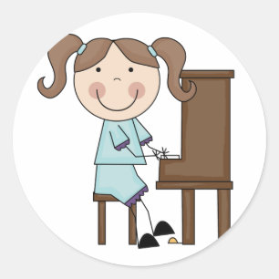 Adesivo Menina da vara que joga o piano