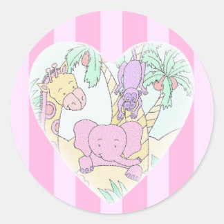 Adesivo Menina das bênçãos do coração do bebê da selva