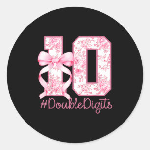 Adesivo Menina de 10 anos de idade Rosa Coquette Laço 10 A