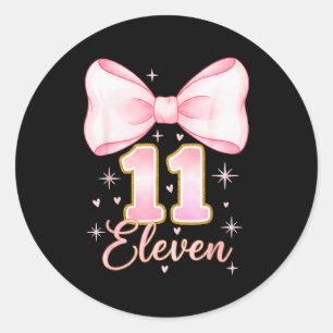 Adesivo Menina de 11 anos de idade Coquette Bow É Meu Onze