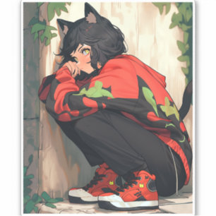 Adesivo Menina de Animação Bela