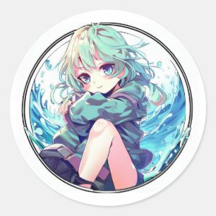 Adesivo Menina de animação bonita