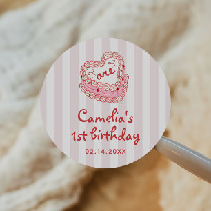 Adesivo Menina de Aniversário de Um Ano com Tema de Dia do