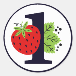 Adesivo Menina de Aniversário Morango UM Bebê 1º Primeiro 