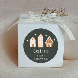 Adesivo Menina de Casa de Biscoito de Natal Favor de Chuve