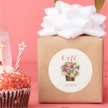 Menina de Cupcake de Flores Coloridas da Primavera