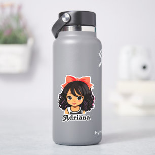 Adesivo Menina de desenho animado hispânica personalizada