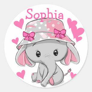 Adesivo Menina de Elefante Bonita