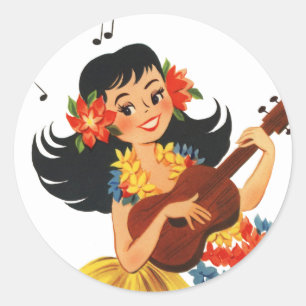 Adesivo Menina de Hula Hula