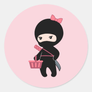 Adesivo Menina de Ninja da compra no rosa