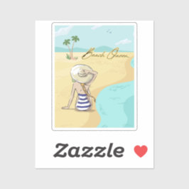 Adesivo menina de praia