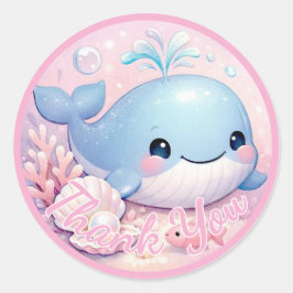 Adesivo Menina Debaixo do Mar Chá de Bebê Rosa Oceano