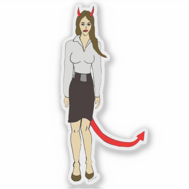 Adesivo menina diabólica (Frente)