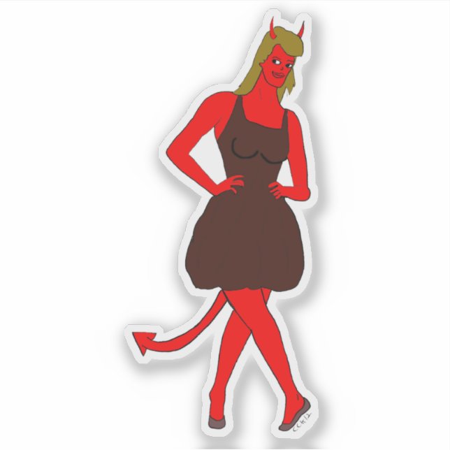 Adesivo menina diabólica (Frente)