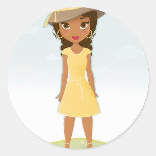 Adesivo Menina do afro-americano