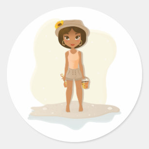 Adesivo Menina do afro-americano