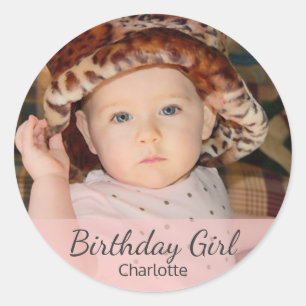 Adesivo Menina do aniversário com sua foto