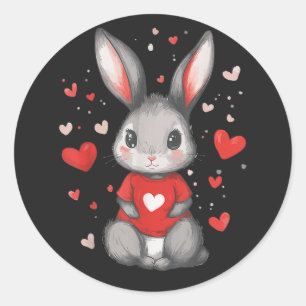 Adesivo Menina do Coração Amante de Coelho