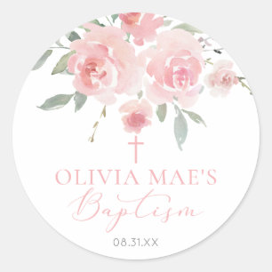 Adesivo Menina do Jardim de Rosas Boho Batismo
