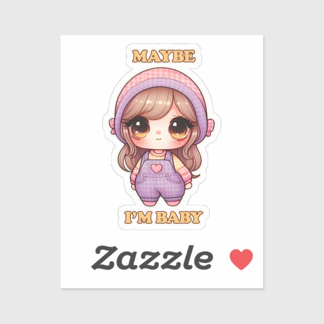 Adesivo Menina Dolly Talvez eu seja bebê (Folha)