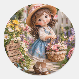 Adesivo Menina e seu jardim de flores