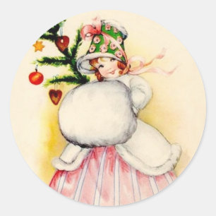 Adesivo Menina encantador do Natal