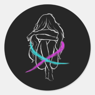 Adesivo Menina Está Chorando Protesto Suicida