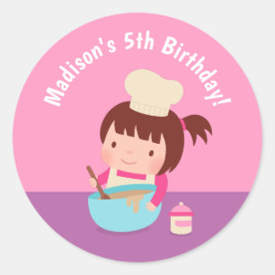 Adesivo Menina Fofa Decoração de Bolo de Aniversário de Ch