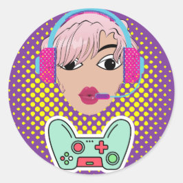 Adesivo menina gamer