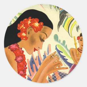 Adesivo Menina havaiana