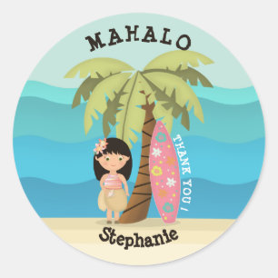 Adesivo Menina havaiana do surfista