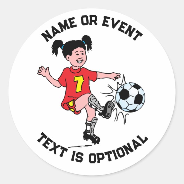 Adesivo Menina Jogando Futebol (Frente)